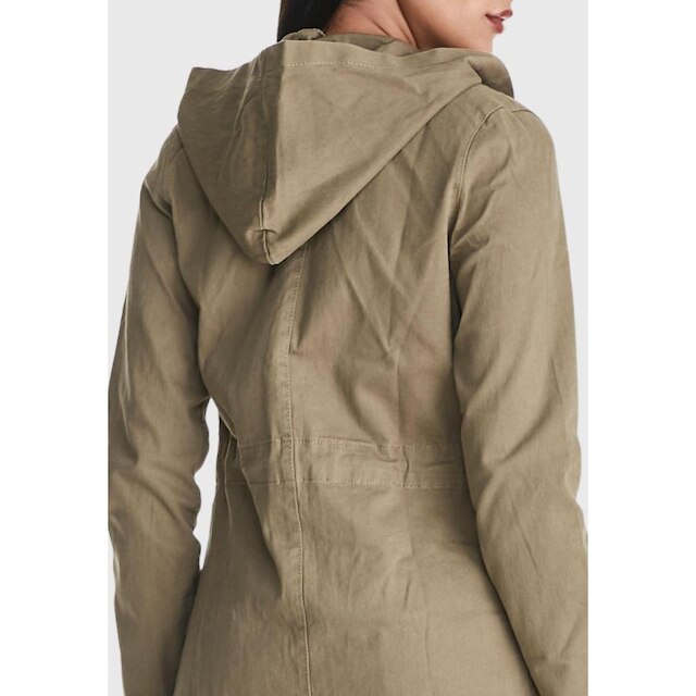 Jaqueta Parka Feminina HNO Com Capuz Caqui