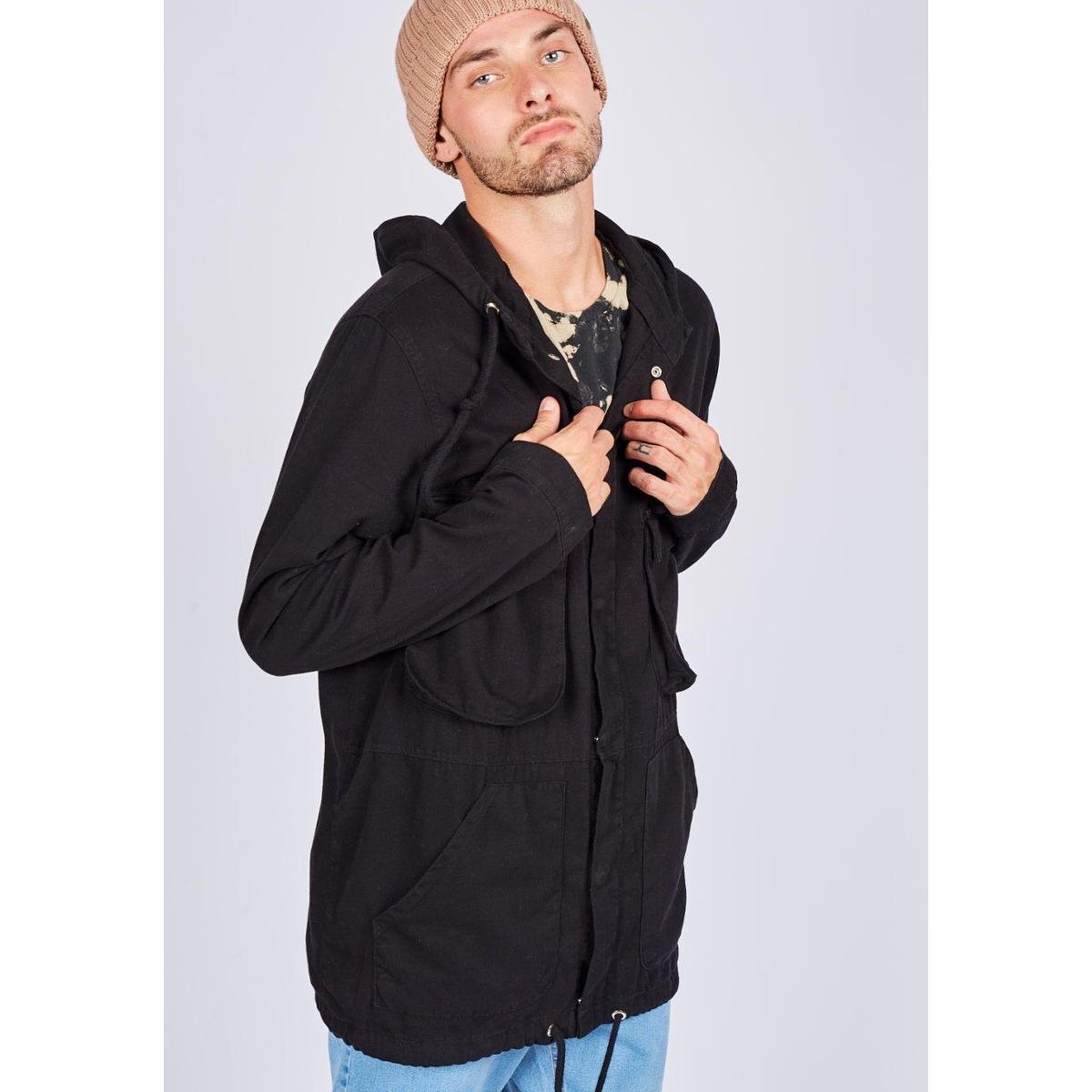Jaqueta Parka Preta Gang Masculina Zattini - Main Image