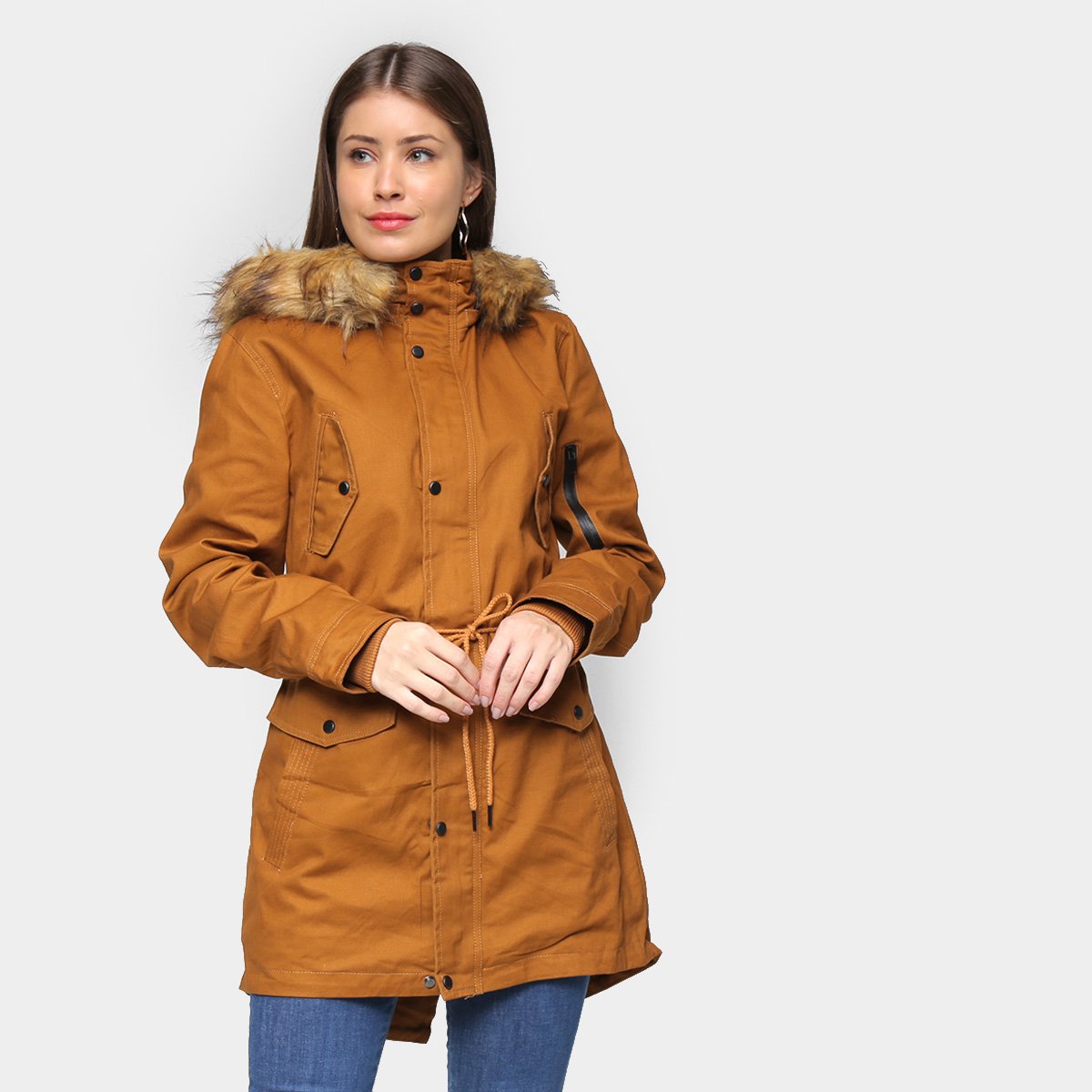Jaqueta Parka SeV Masculina - Laranja Claro Menor preço em Jaqueta Parka SeV Masculina - Laranja Claro