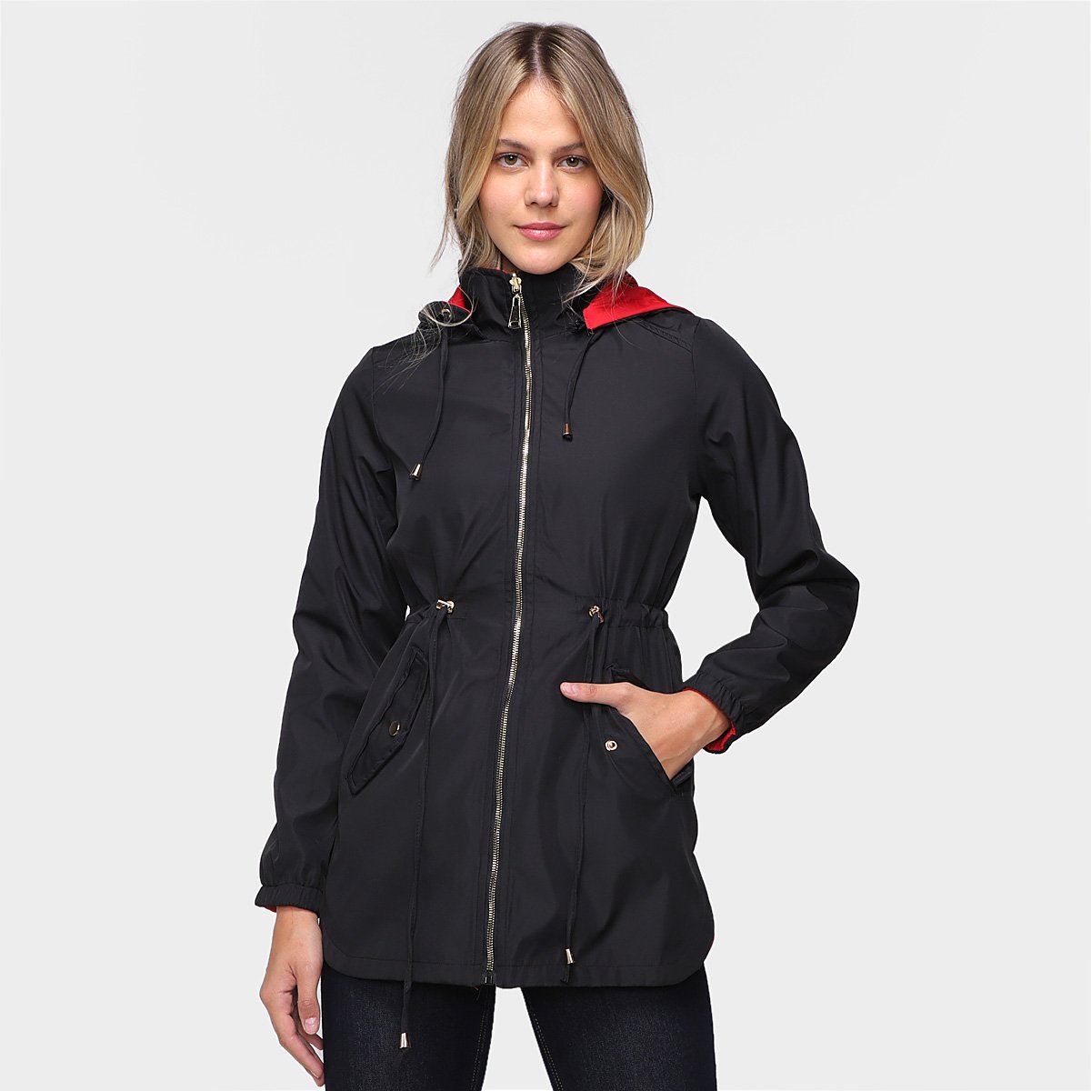 Jaqueta Pellini Parka Dupla Face Com Capuz Feminina - Preto Menor preço em Jaqueta Pellini Parka Dupla Face Com Capuz Feminina - Preto