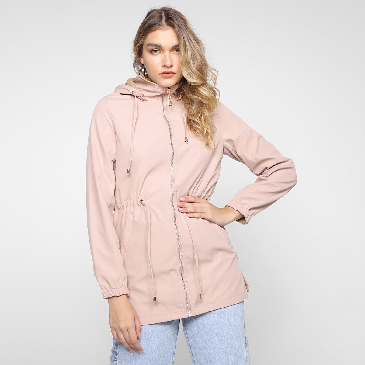 Jaqueta Pellini Parka Impermeável Dupla Face Feminina - Rosa+Bege Menor preço em Jaqueta Pellini Parka Impermeável Dupla Face Feminina - Rosa+Bege