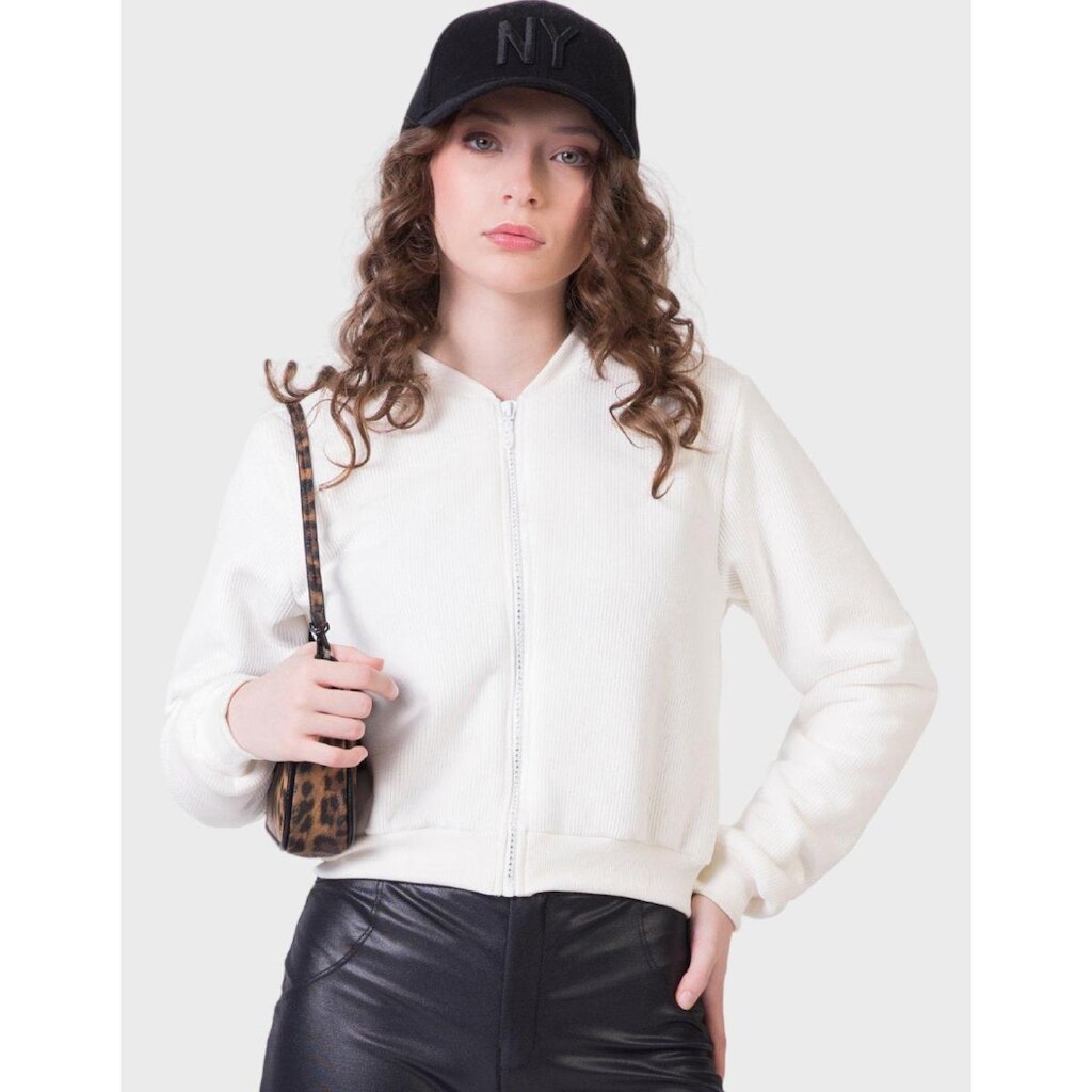 Jaqueta Pelo Interno Zíper Punho Dia a Dia Inverno Frio Elgante Nova Moda - Feminino 12 a 18 anos
