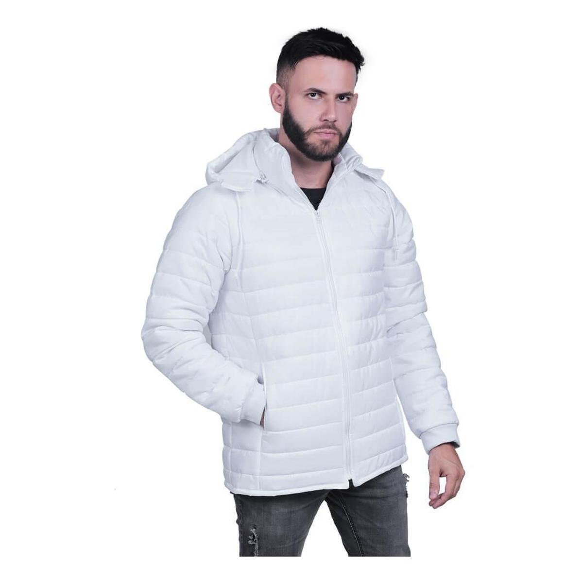 Jaqueta Puffer Bobojaco Masculino Com Capuz Removível Mg - Branco Menor preço em Jaqueta Puffer Bobojaco Masculino Com Capuz Removível Mg - Branco
