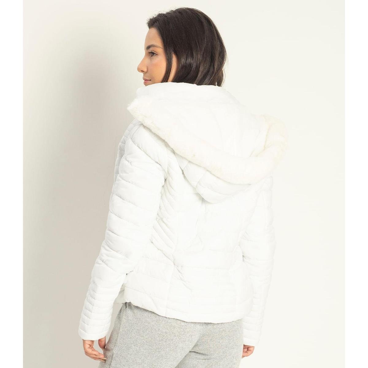 Jaqueta Puffer Feminina Sara Branco - Branco | Zattini