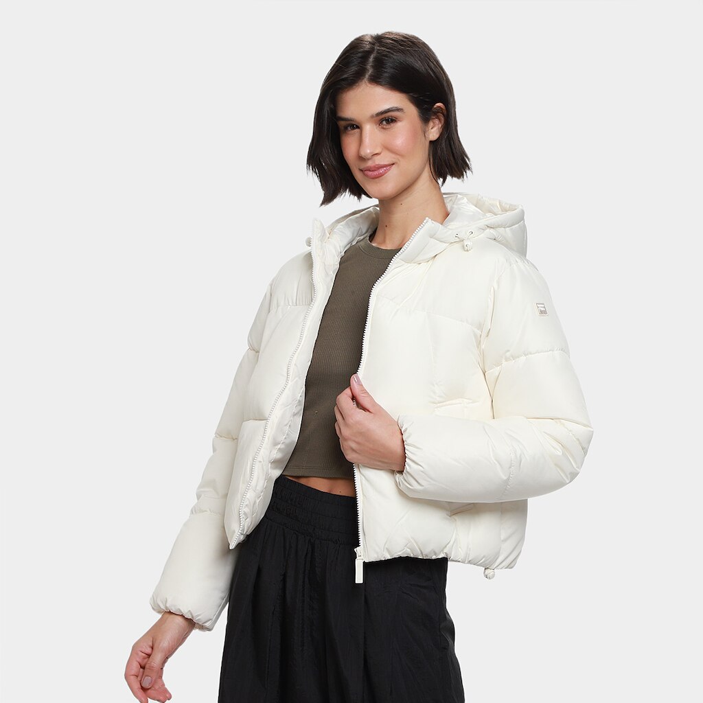 Jaqueta Puffer Fila Letter Feminina
