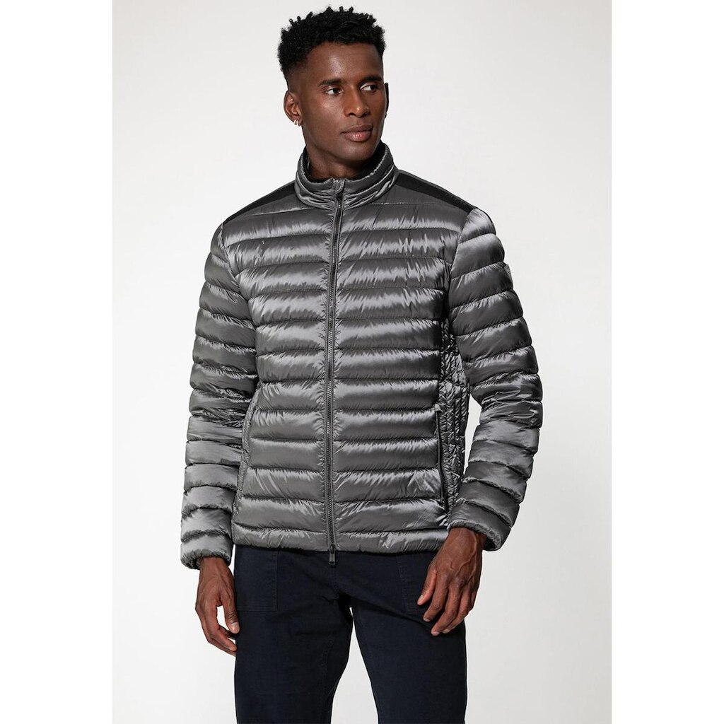 Jaqueta Puffer Gola Alta Cinza