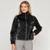 Jaqueta Puffer Matelassê Metalizado Miss Joy 8062 Feminino - Preto