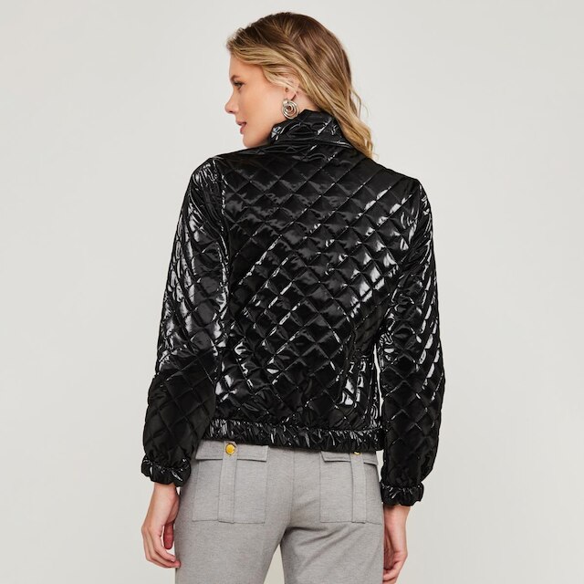 Jaqueta Puffer Matelassê Metalizado Miss Joy 8062 Feminino
