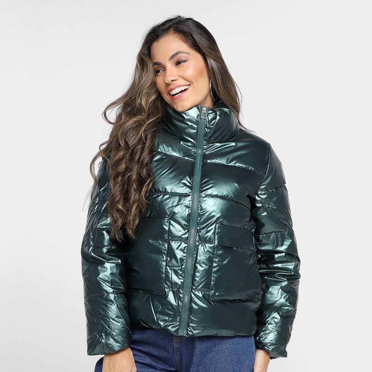 Jaqueta Puffer Pellini Gominhos Feminina - Verde Menor preço em Jaqueta Puffer Pellini Gominhos Feminina - Verde