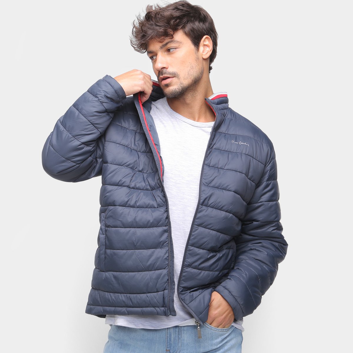 Jaqueta Puffer Pierre Cardin Masculino - Marinho Menor preço em Jaqueta Puffer Pierre Cardin Masculino - Marinho