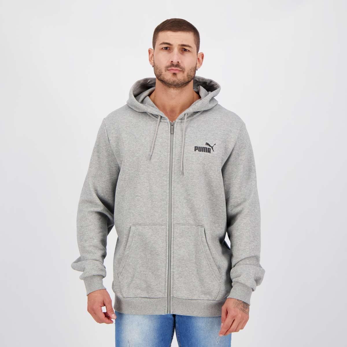 Jaqueta Puma Essentials Small Cinza Mescla - Cinza Menor preço em Jaqueta Puma Essentials Small Cinza Mescla - Cinza