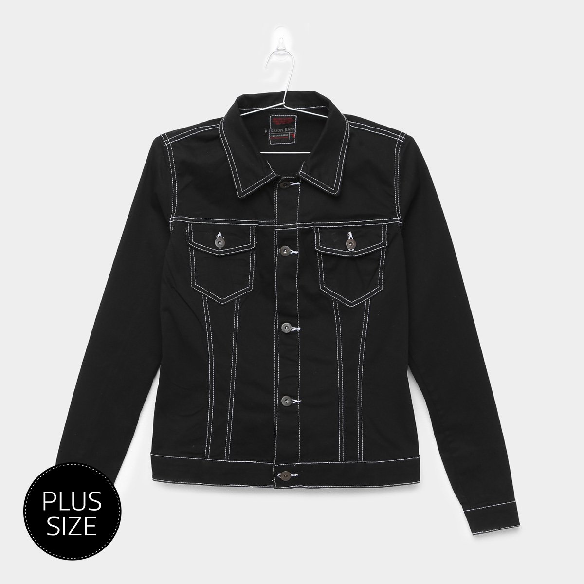 jaqueta preta e branca feminina