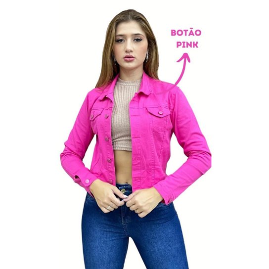 Jaqueta Feminina Jaqueta Jeans Pink Jaqueta Jeans Jaqueta Couro