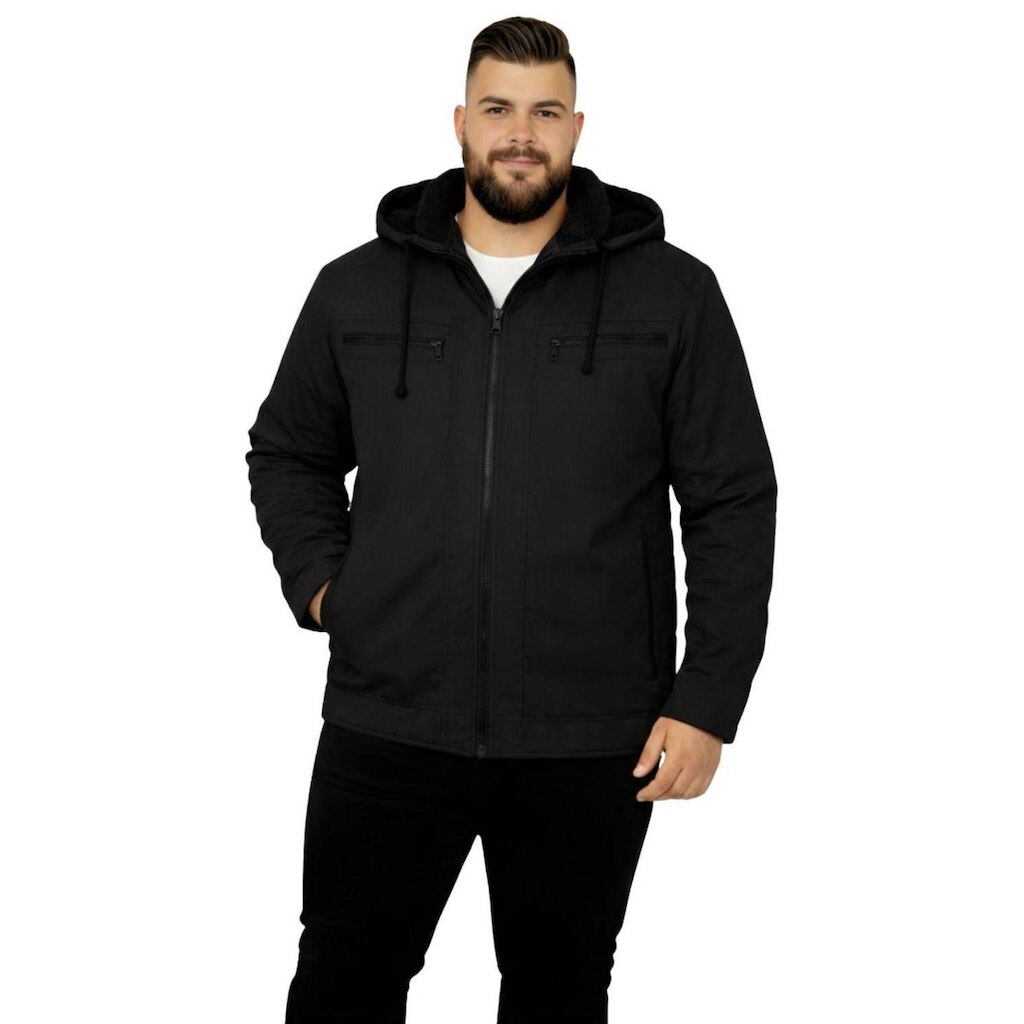 Jaqueta Sarja Masculina Revestida Com Bolsos Plus Size