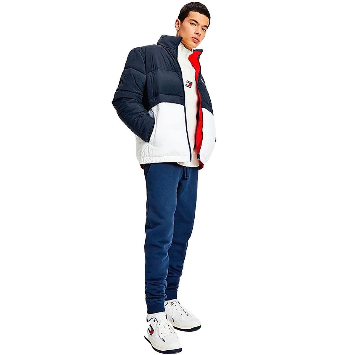 Jaqueta Tommy Jeans Masculina Reversible Recycled Puffer Marinho e Branco - Azul Menor preço em Jaqueta Tommy Jeans Masculina Reversible Recycled Puffer Marinho e Branco - Azul