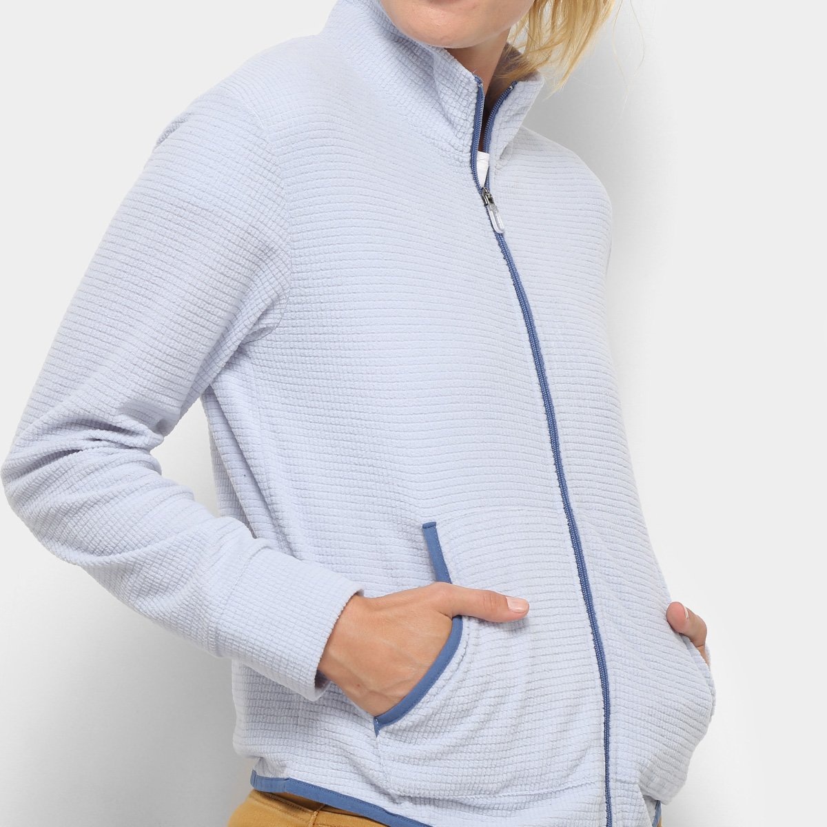casaco fleece feminino com capuz