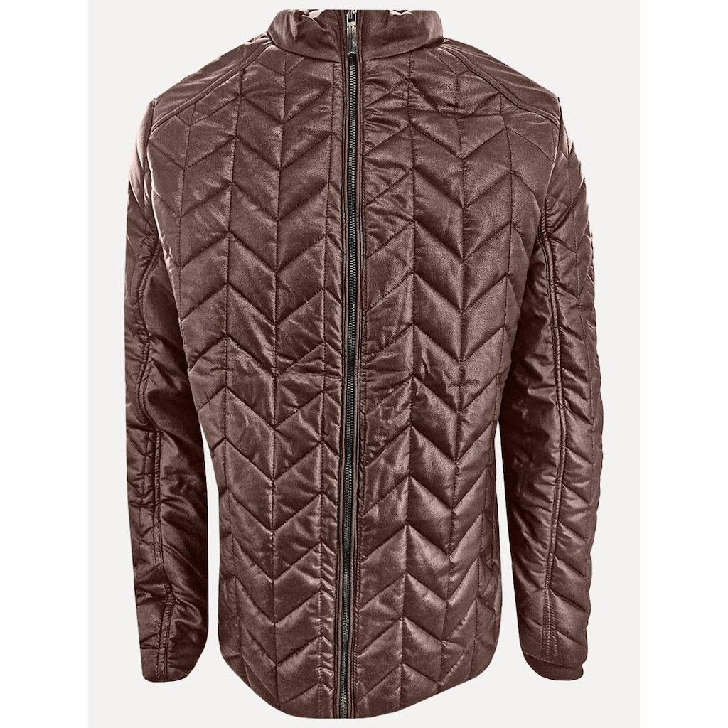 Jaqueta Victory Eagle Masculina PU Leather Puffer Marrom