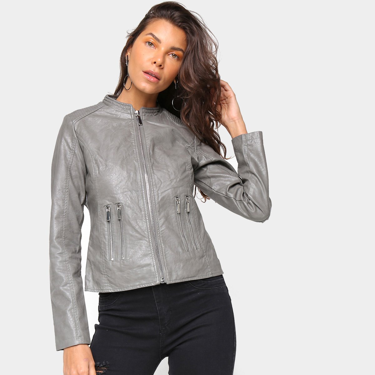 Jaqueta We're The Basic Zíper Duplo Feminina - Chumbo é ruim? Jaqueta We're The Basic Zíper Duplo Feminina - Chumbo é boa?