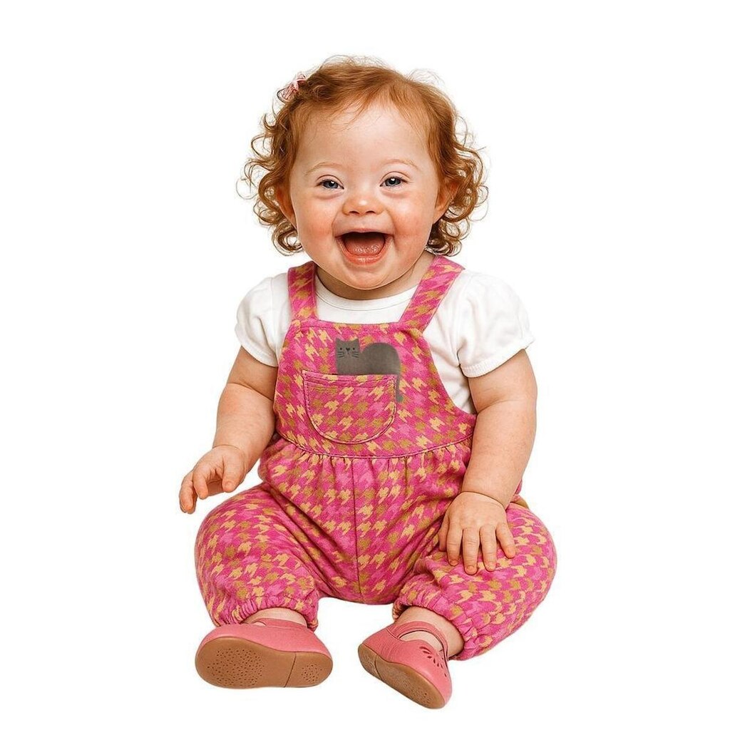 Jardineira Bebê Menina Pied Oncinha Alphabeto Pink