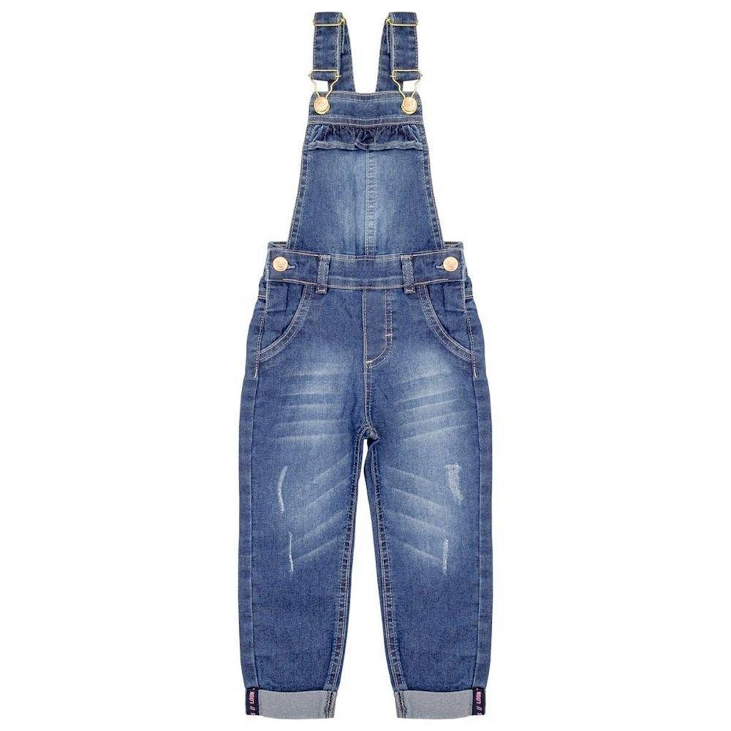 Jardineira Infantil Look Jeans Longa Jeans - UNICA - 01