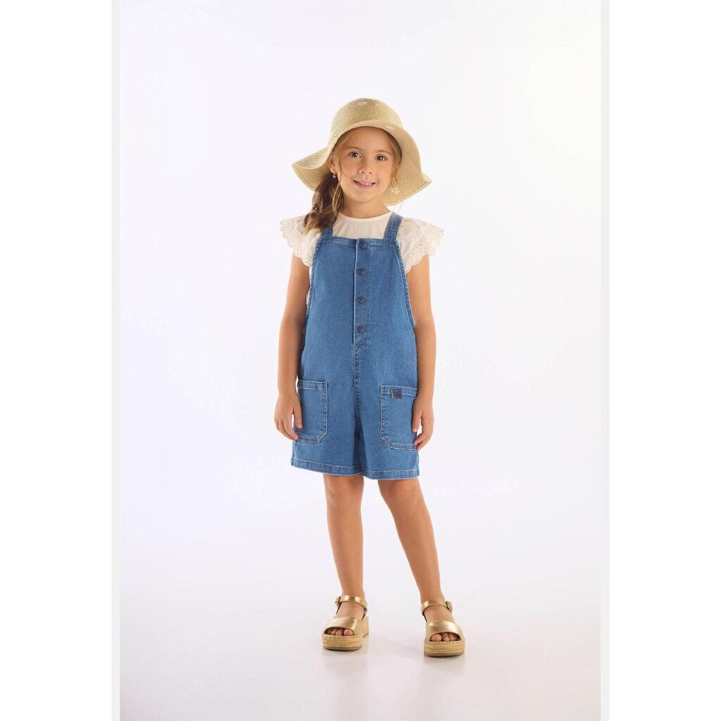 Jardineira Unissex Infantil em Jeans Up Baby