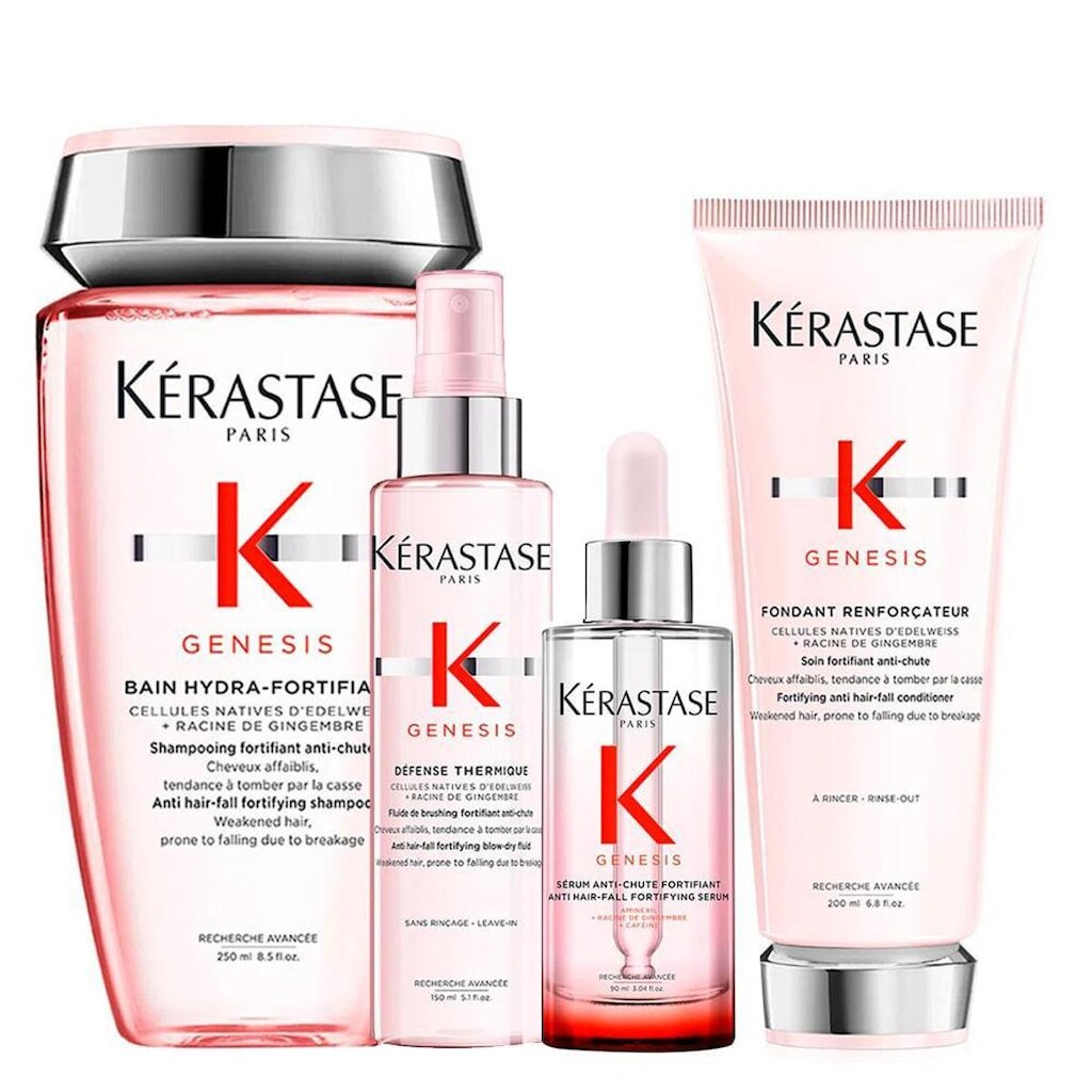 Kérastase Genesis Kit - Shampoo + Condicionador + Sérum + Protetor Térmico Kit