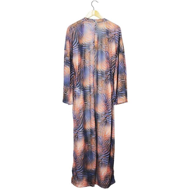 Kimono Labellamafia Malha Beachwear Azul Estampado Feminino