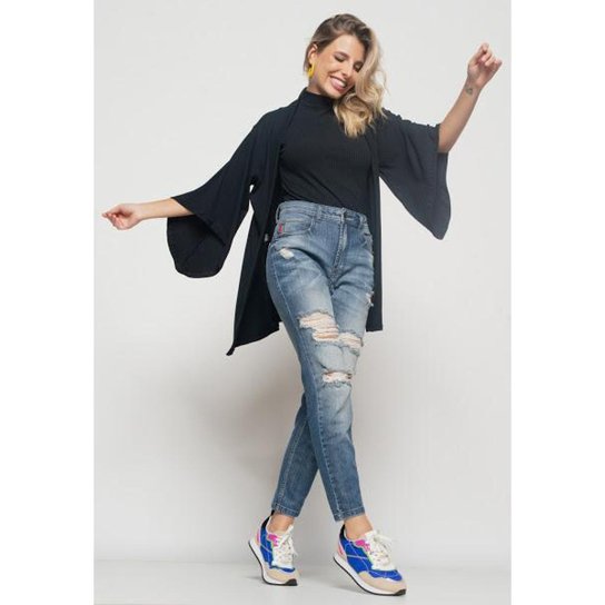 Kimono Salvatore Canelado Feminino