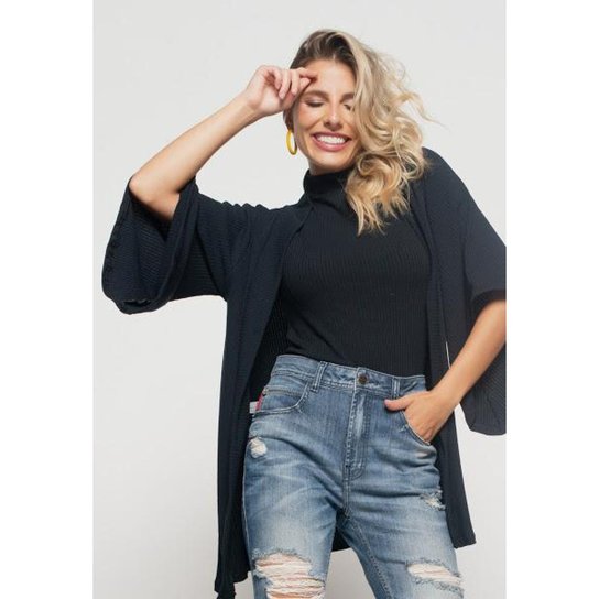 Kimono Salvatore Canelado Feminino