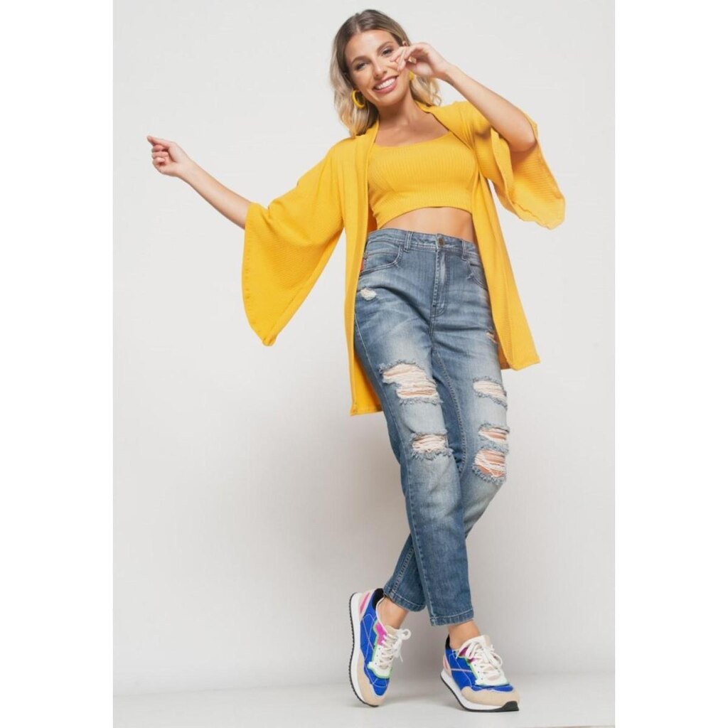 Kimono Salvatore Canelado Feminino