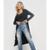 Kimono Salvatore Fashion Alongado Manga Longa Canelado Feminino - Preto