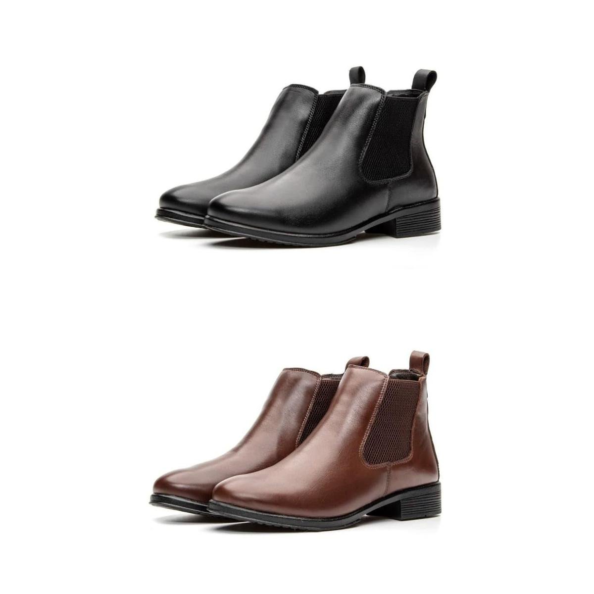 KIT 02 Botas de Couro Feminina Chelsea Cano Curto Peccato NS KIT Farm Menor preço em KIT 02 Botas de Couro Feminina Chelsea Cano Curto Peccato NS KIT Farm