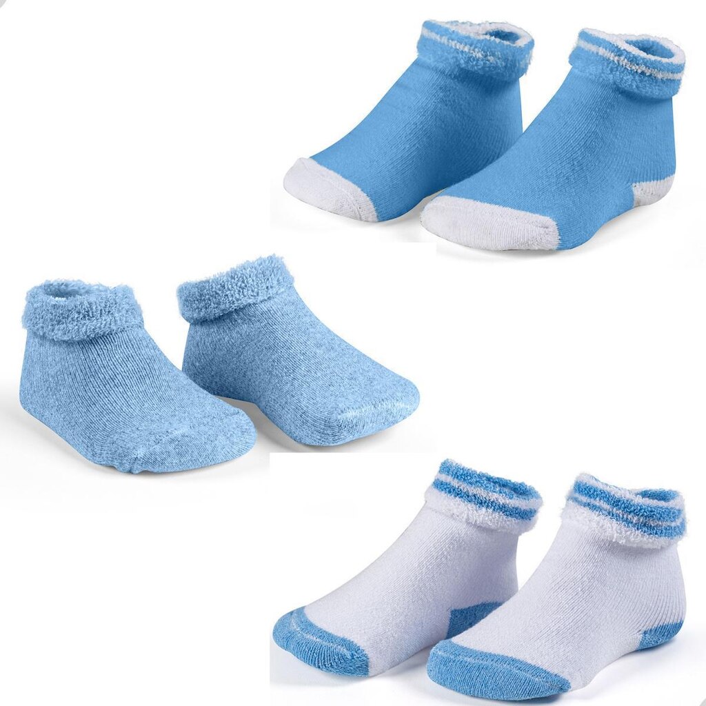 Kit 03 Pares De Meias Atoalhadas Para Bebe Recem Nascido Algodao Confortavel