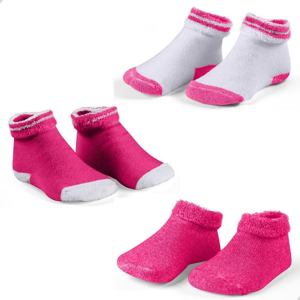 Kit 03 Pares De Meias Atoalhadas Para Bebe Recem Nascido Algodao Confortavel
