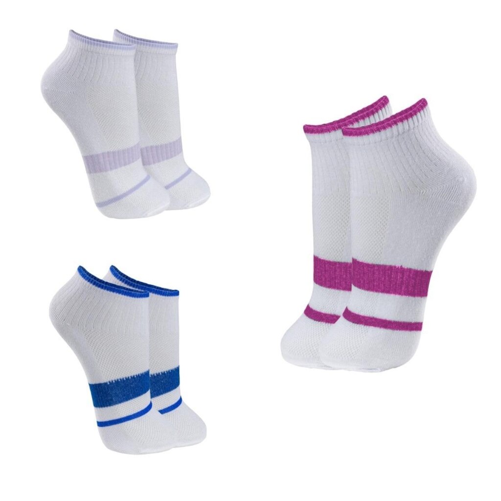Kit 03 Pares Meias Algodao Sport Cano Medio Adulto Dallf