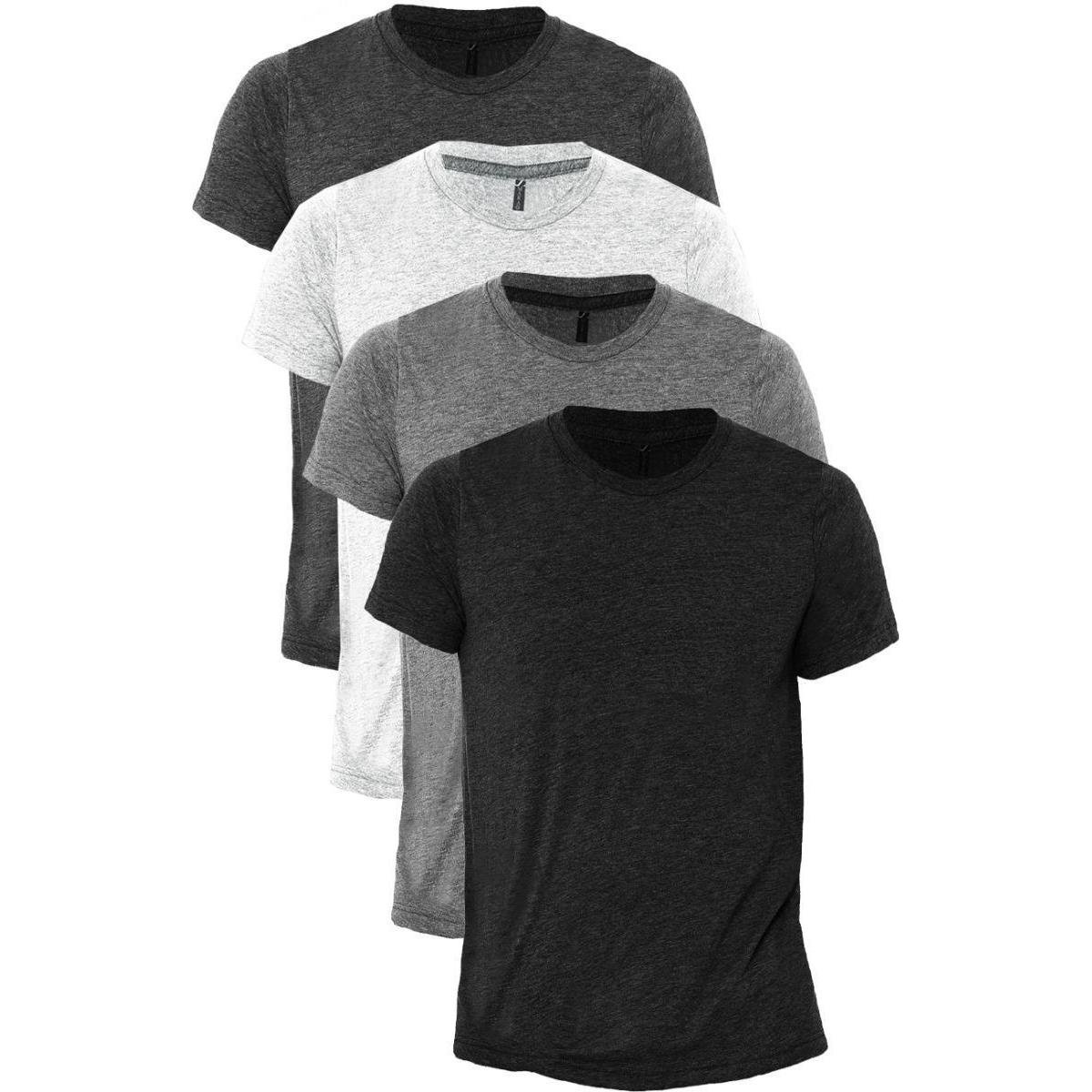 Kit 04 Camisetas Masculina Camisa Slim Fit Lisa Basic Basica - Mist Menor preço em Kit 04 Camisetas Masculina Camisa Slim Fit Lisa Basic Basica - Mist