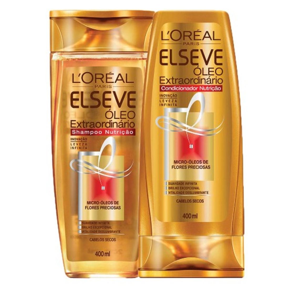 Kit 1 Shampoo Elseve Óleo Extraordinário Nutrição 400ml 1 Condicionador