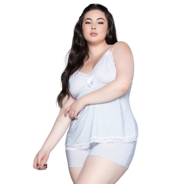 Kit 10 Baby Doll Plus Size Feminino Liganete e Renda Estampado