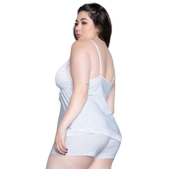 Kit 10 Baby Doll Plus Size Feminino Liganete e Renda Estampado