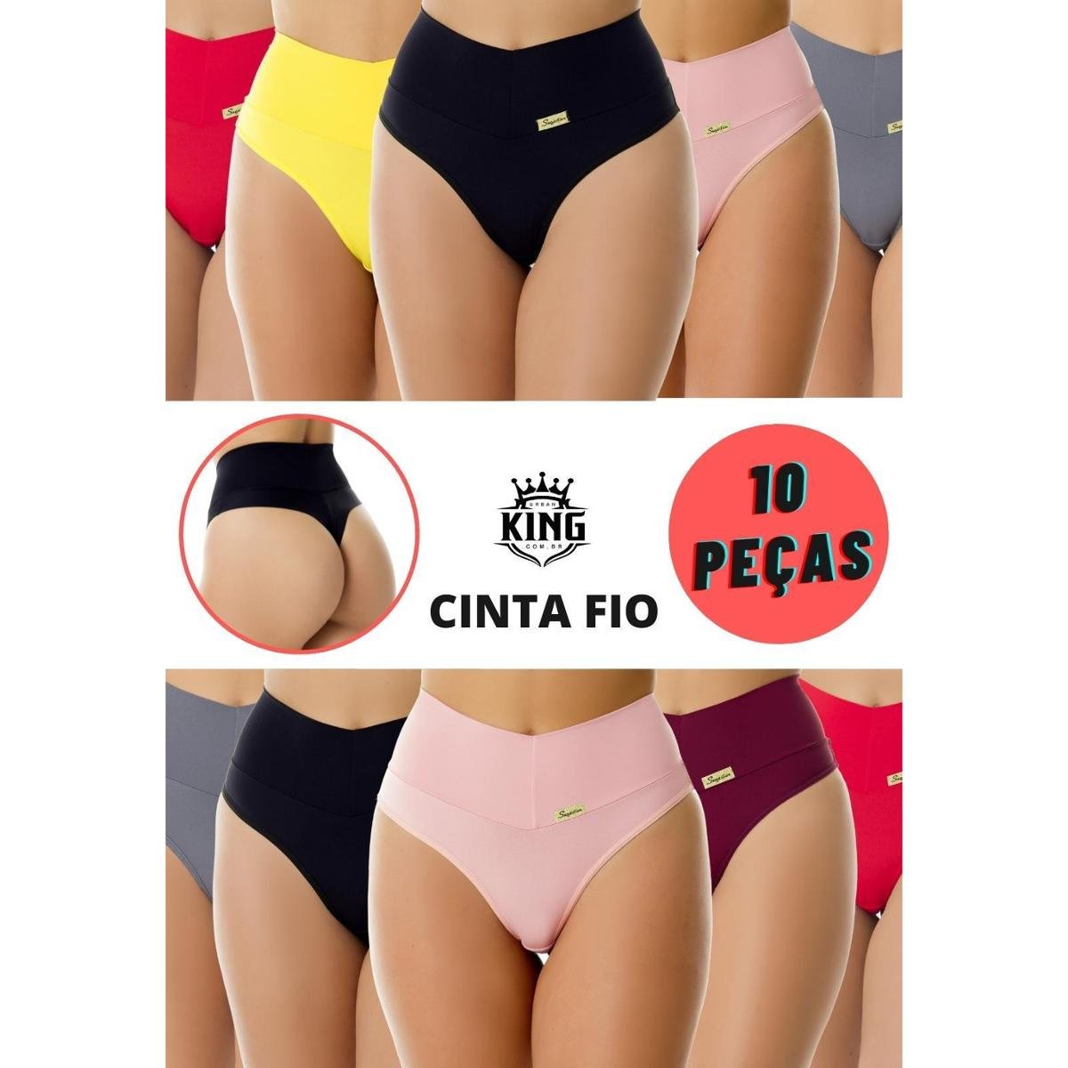 Kit 10 Calcinha Cinta Modeladora Cós Alto Fio Dental Duplo Cintura Alta Tanga Lingerie - Sortido é ruim? Kit 10 Calcinha Cinta Modeladora Cós Alto Fio Dental Duplo Cintura Alta Tanga Lingerie - Sortido é boa?