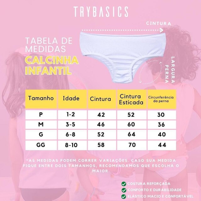 Kit 10 Calcinha Infantil Criança Algodão Cotton Kids Calcinhas
