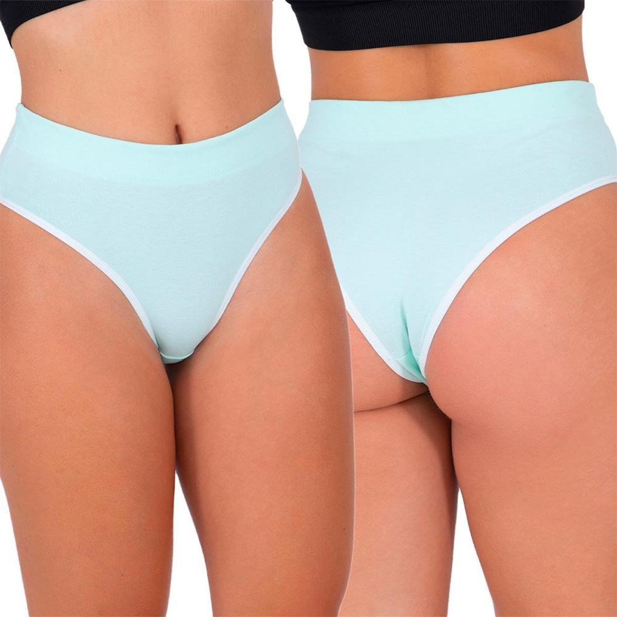 KIT 10 CALCINHAS ALGODÃO CÓS ALTO FRANCESINHA AJUDA SEGURAR BARRIGA - Preto  | Zattini