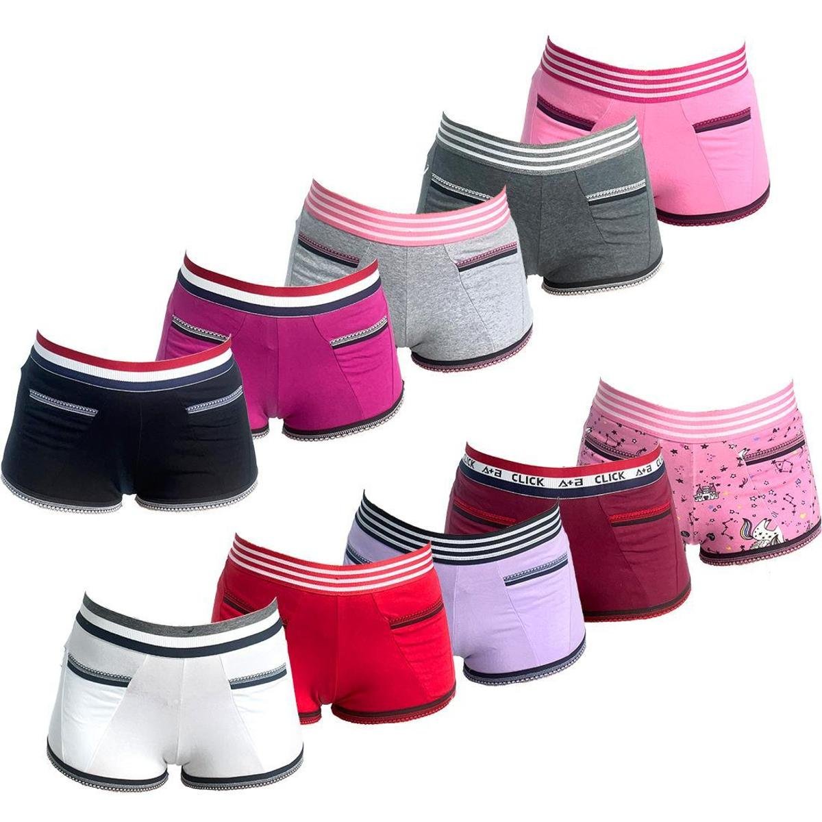 KIT 10 CALCINHAS SHORT MAUI ALGODÃO - Preto Menor preço em KIT 10 CALCINHAS SHORT MAUI ALGODÃO - Preto