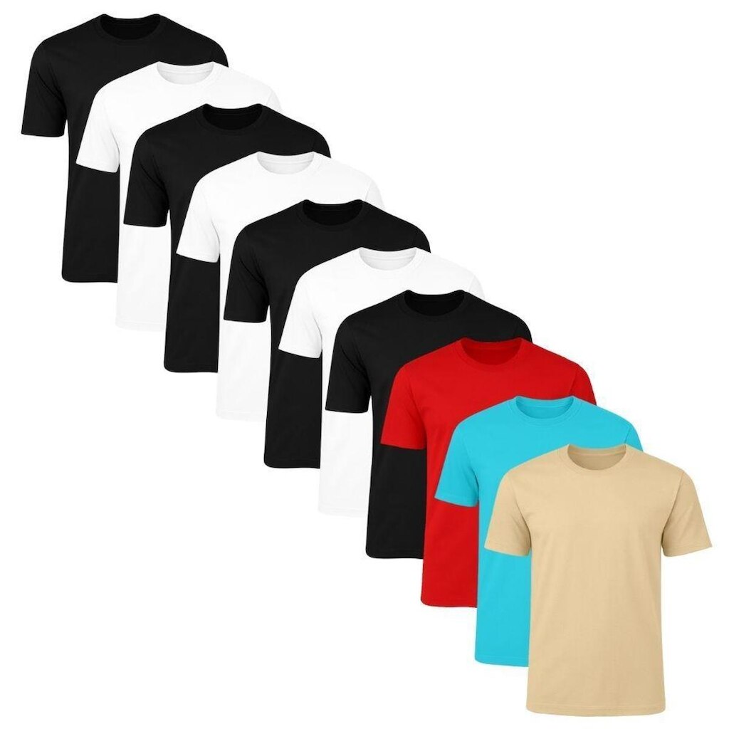 Kit 10 Camisetas Masculina Lisa Básica 100% Algodão Casual Dia a Dia Confortável Combina com Tudo