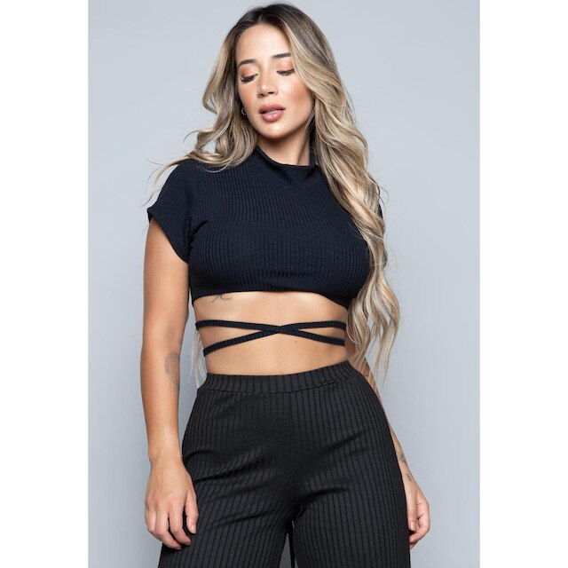 Kit 10 Croppeds Amarração Cruzado Transpassado Moda Gringa Atacado