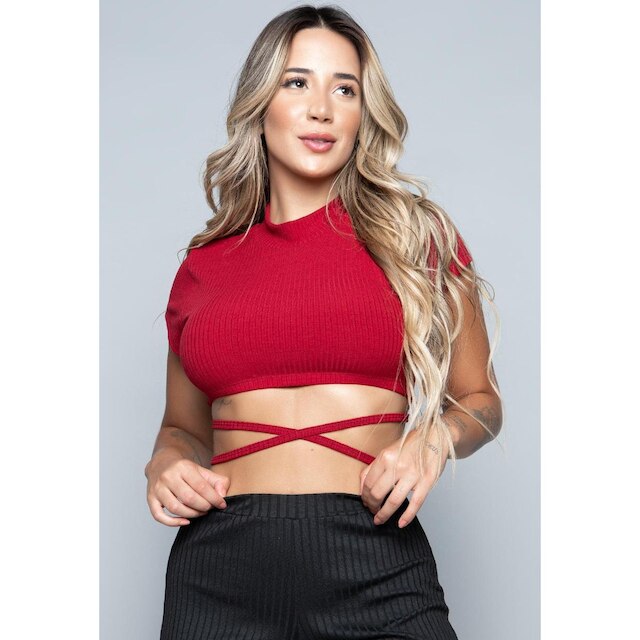Kit 10 Croppeds Amarração Cruzado Transpassado Moda Gringa Atacado