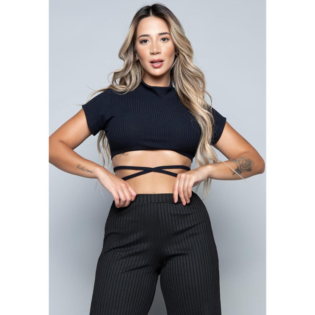 Kit 10 Croppeds Amarração Cruzado Transpassado Moda Gringa Atacado