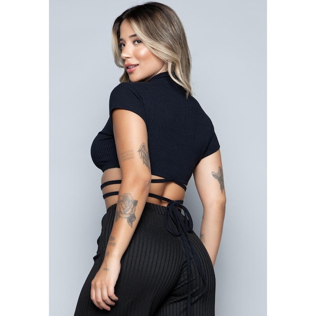 Kit 10 Croppeds Amarração Cruzado Transpassado Moda Gringa Atacado