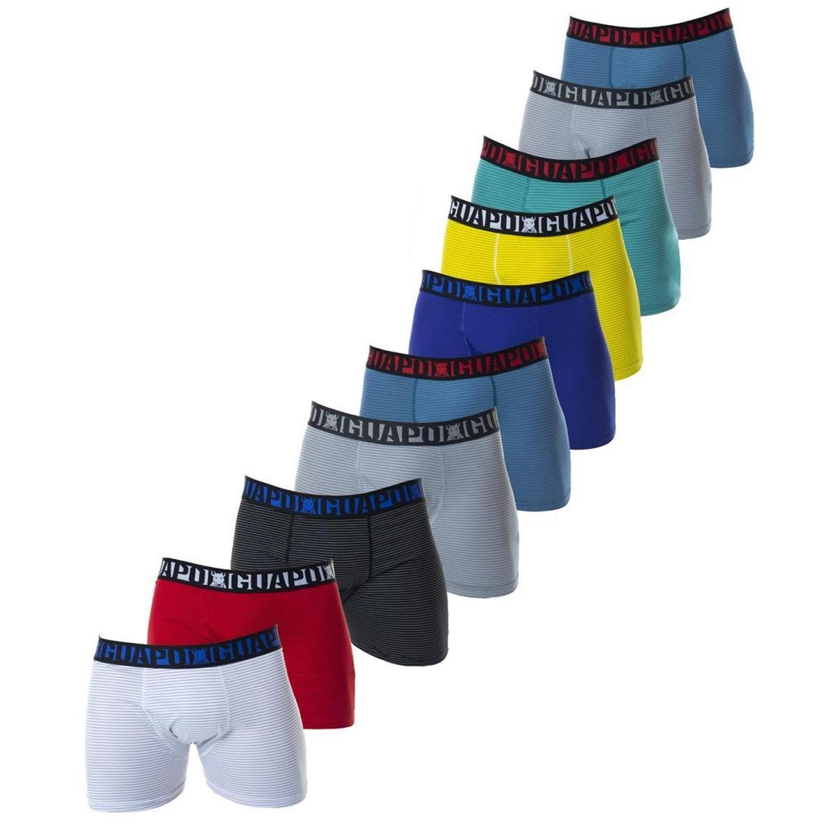 KIT 10 CUECA BOXER MICROFIBRA - Preto Menor preço em KIT 10 CUECA BOXER MICROFIBRA - Preto