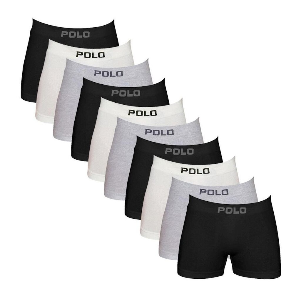 Kit 10 Cueca Boxer Polo Algodão Box Masculina